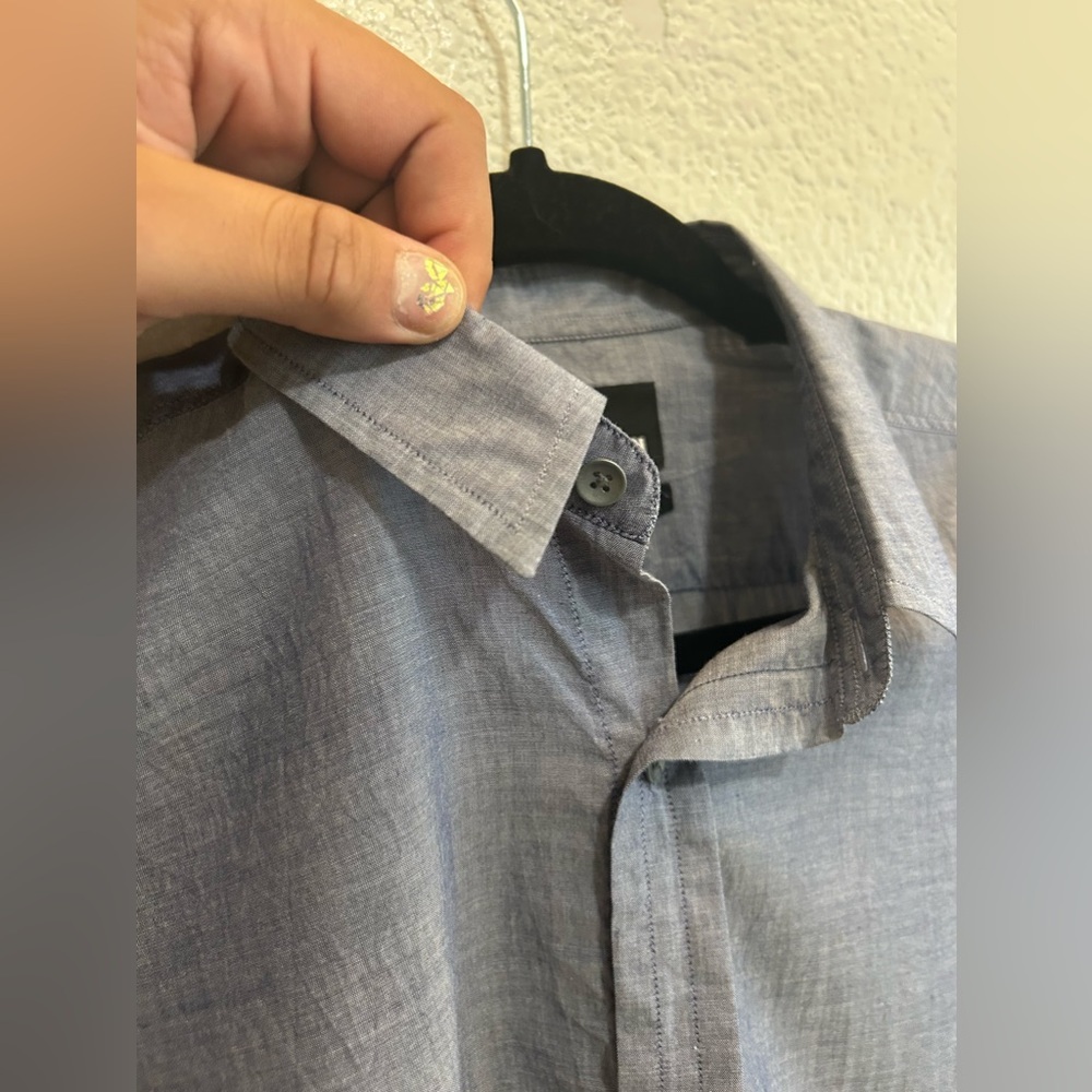 Small Bespoken Slate Linen Button Down - Picture 2 of 8